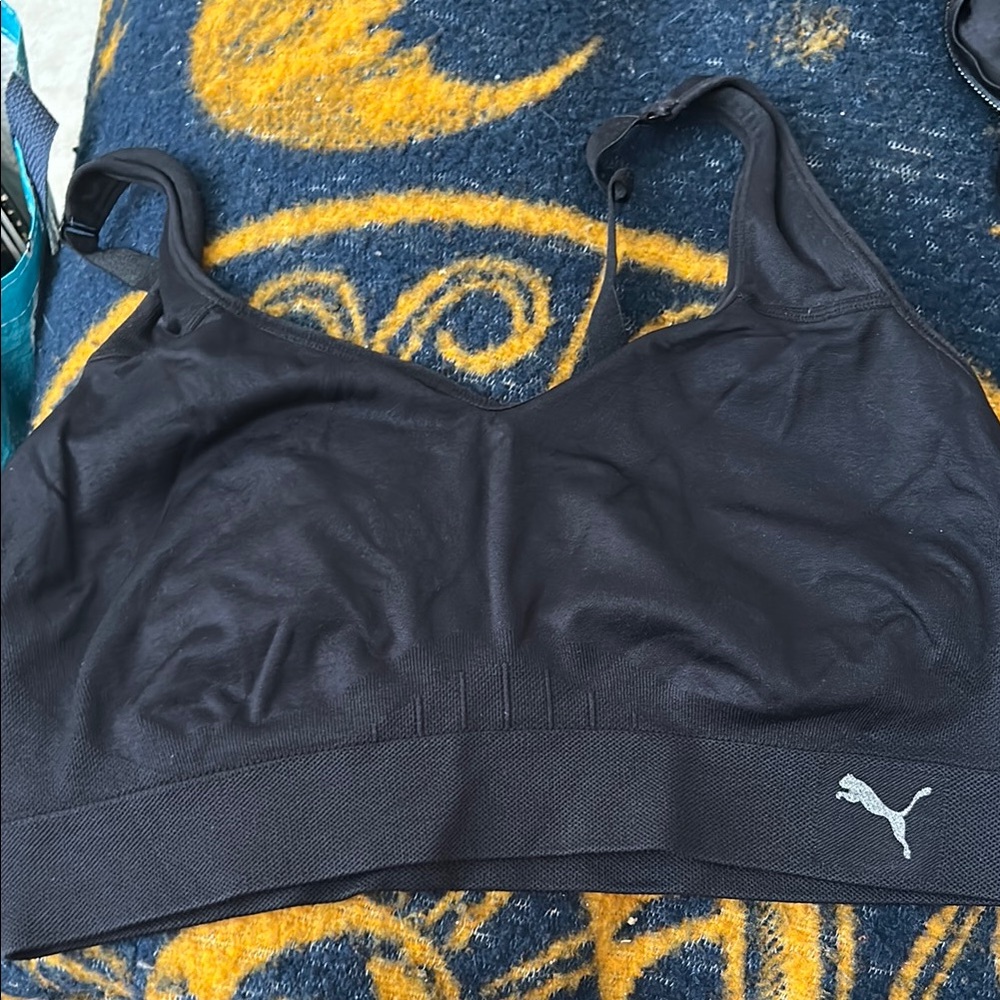 Puma black sports bra